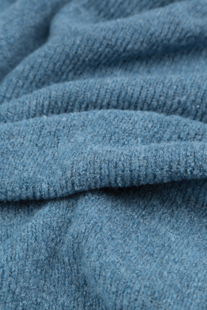 Asymmetrical Petrol Blue Wool Cardigan 5