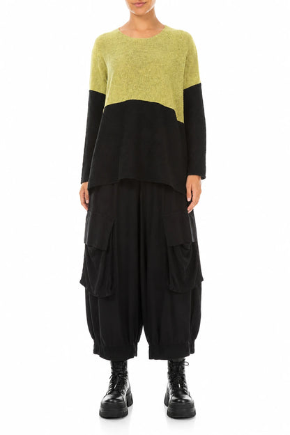 Schwarze Hose aus Bambusseide mit Taschen