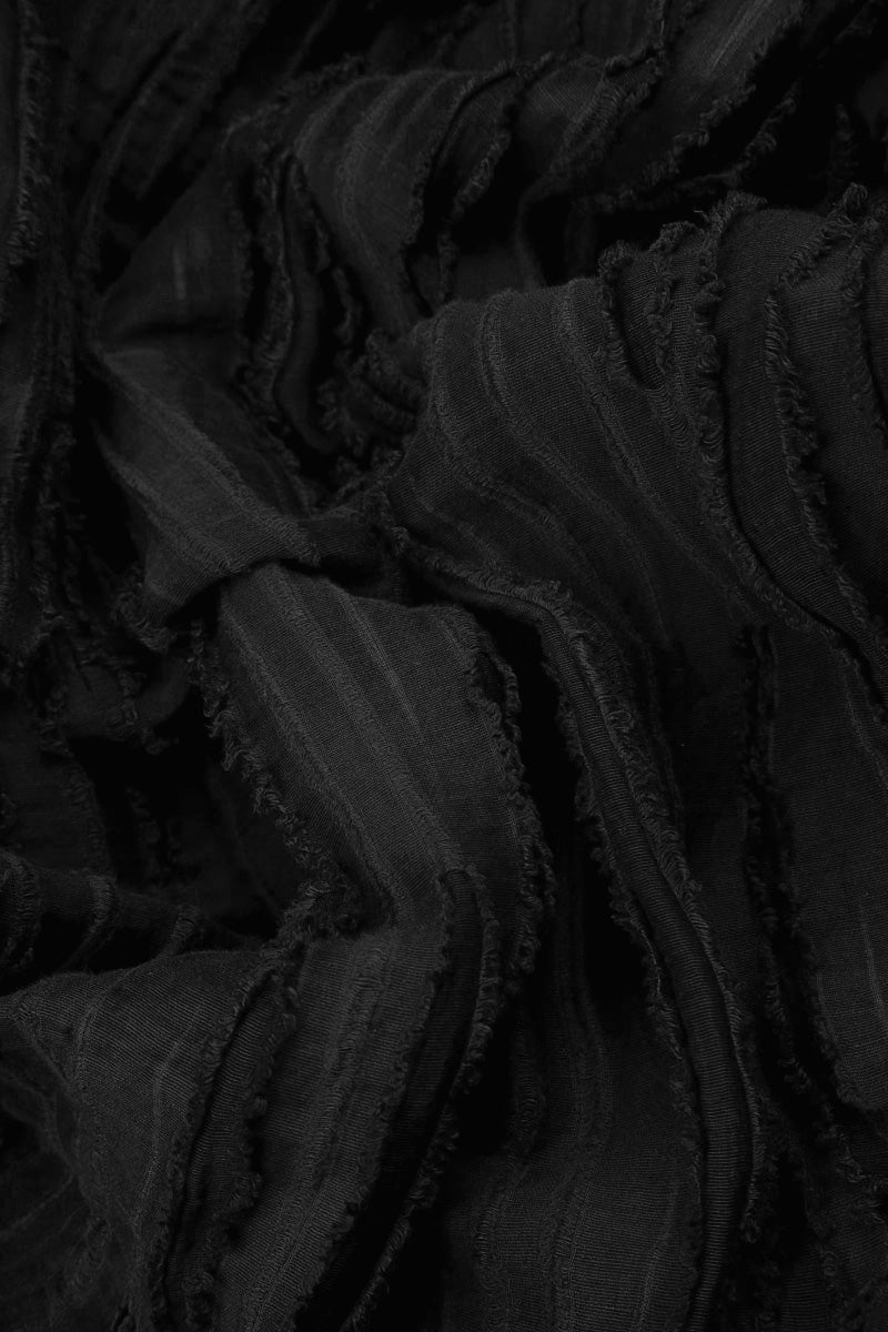 Balloon Black Fray Weave Dress 5