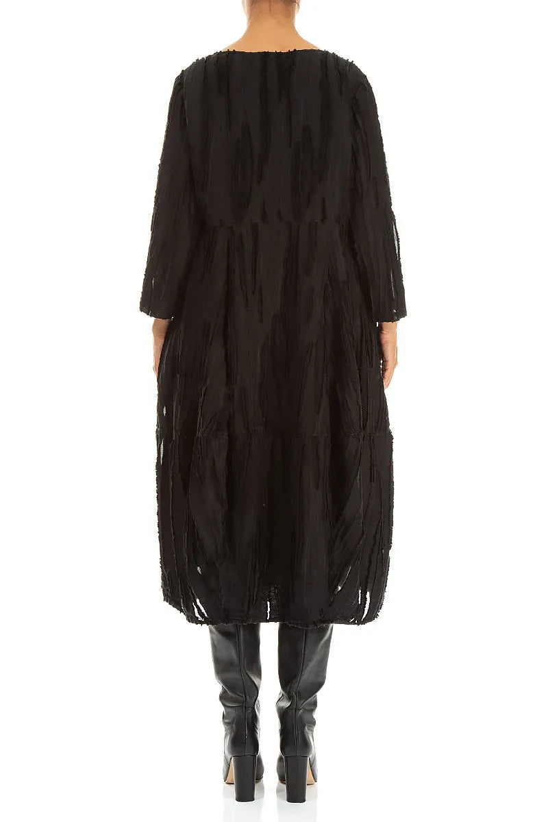 Balloon Black Fray Weave Dress 2