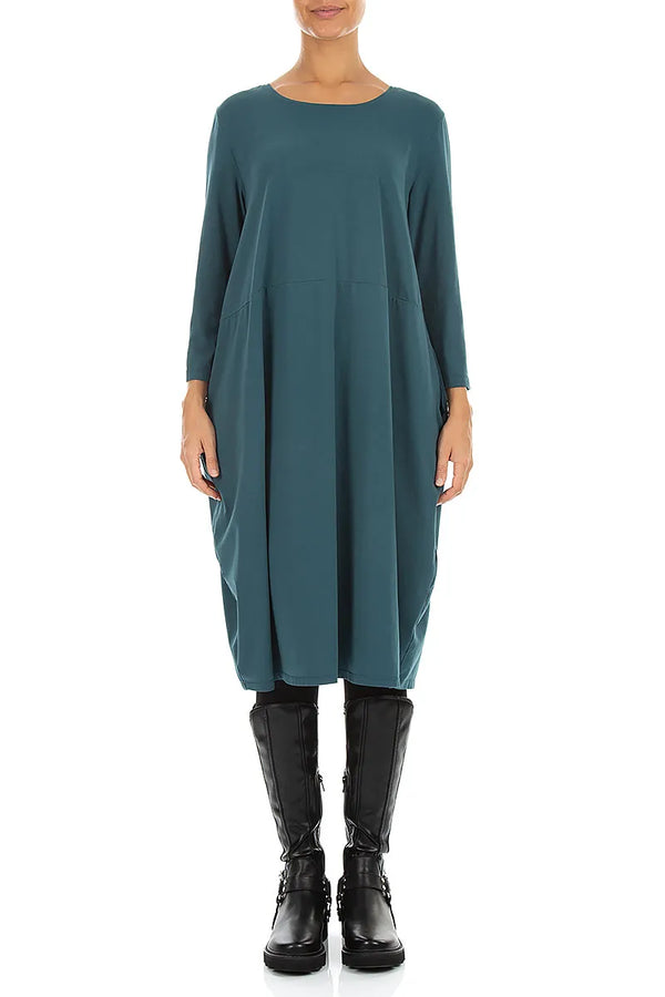 Robe ballon en Coton turquoise foncé