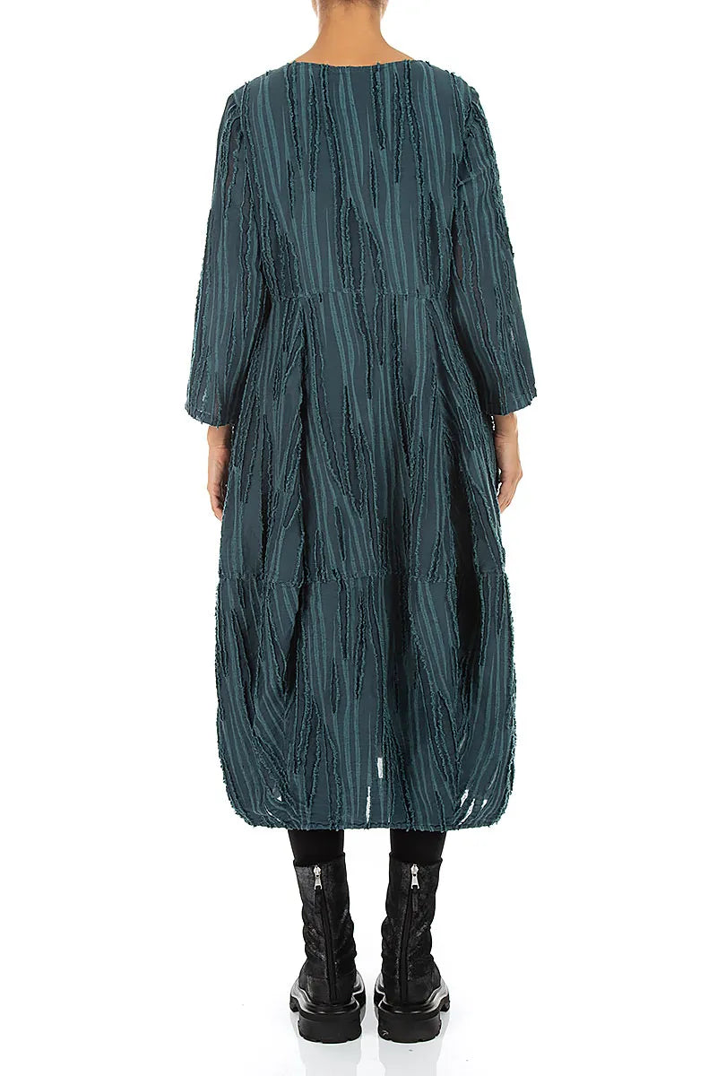 Balloon Deep Turquoise Fray Weave Dress