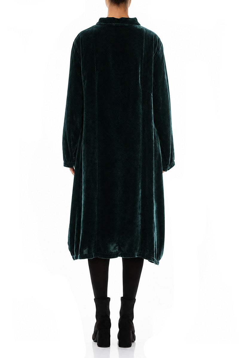 Balloon Deep Turquoise Silk Velvet Jacket 2