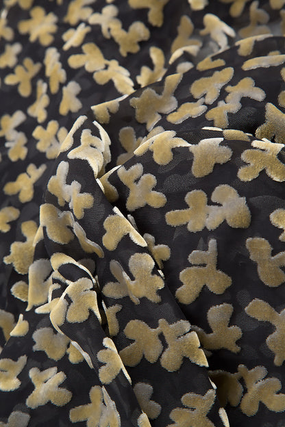 Balloon Devoré Petals Gold Silk Velvet Jacket 5