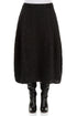 Balloon Shape Crinkled Black Silk Linen Skirt 1