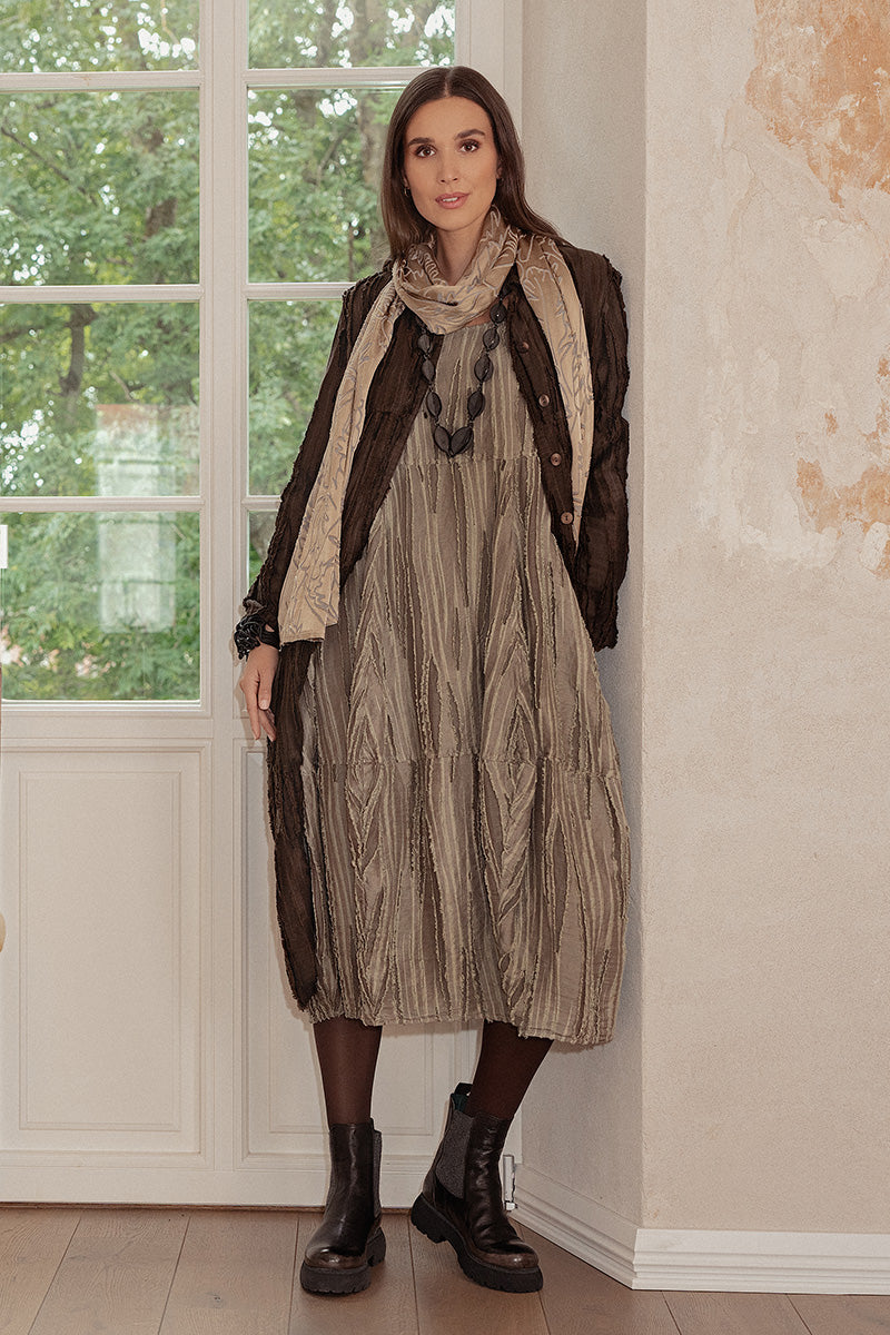 Balloon Truffle Brown Fray Weave Jacket 6