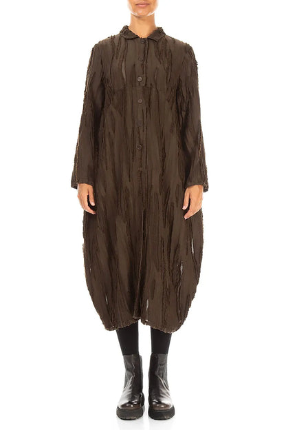 Balloon Truffle Brown Fray Weave Jacket 2