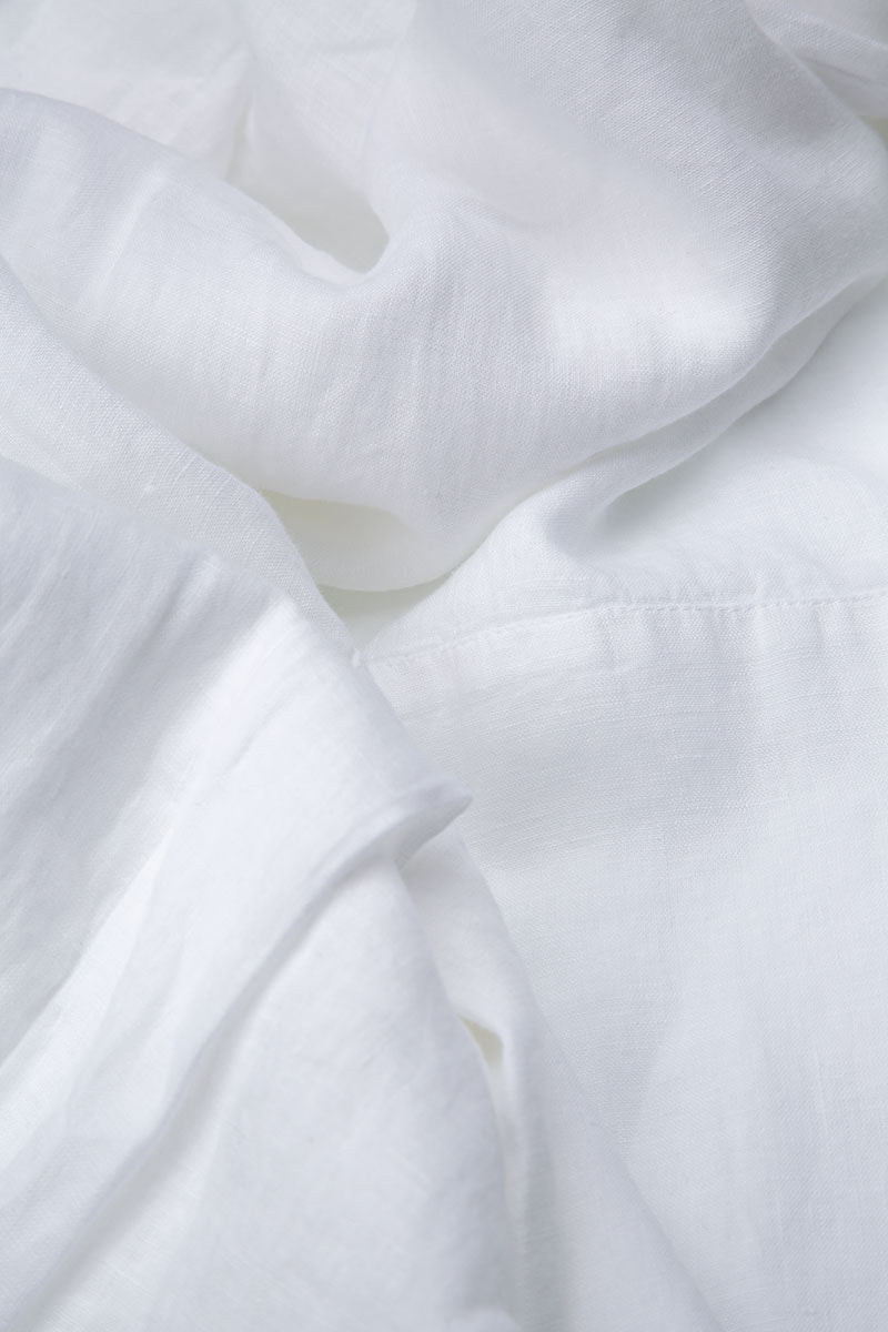 Bell Shape White Linen Blouse 5