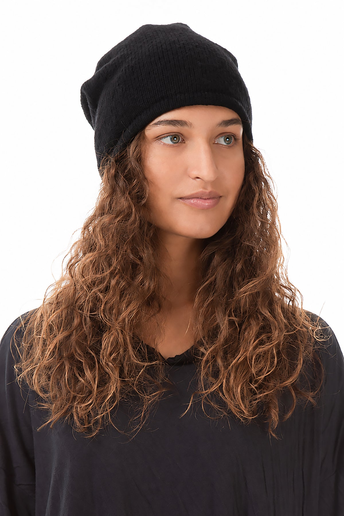 Black Wool Beanie Hat 1