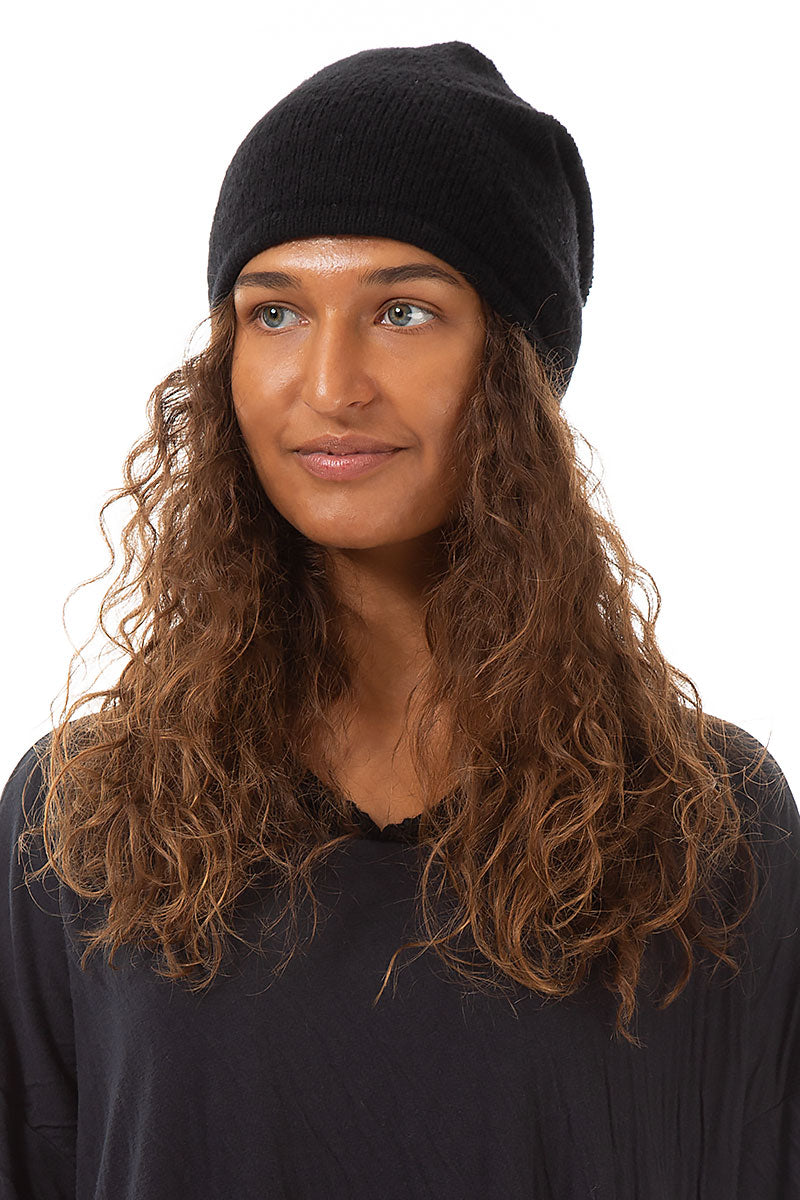 Black Wool Beanie Hat 3