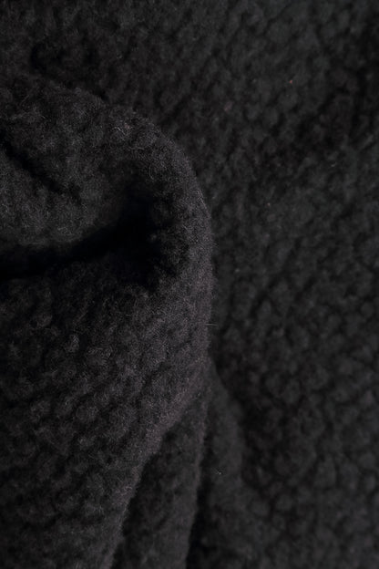 Black Plush Wool Cotton Tunic