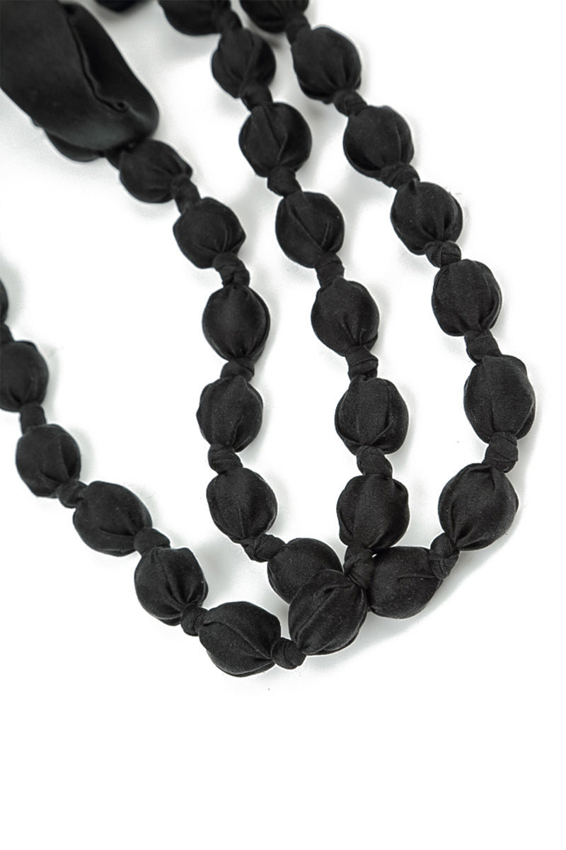 Black Silk Fine Bead Necklace