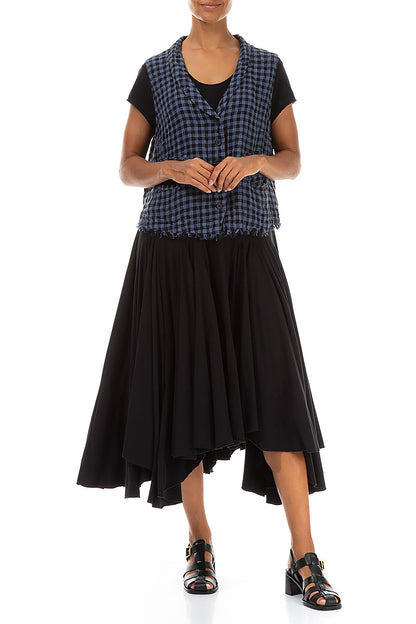 Blue Nova Check Linen Vest 4