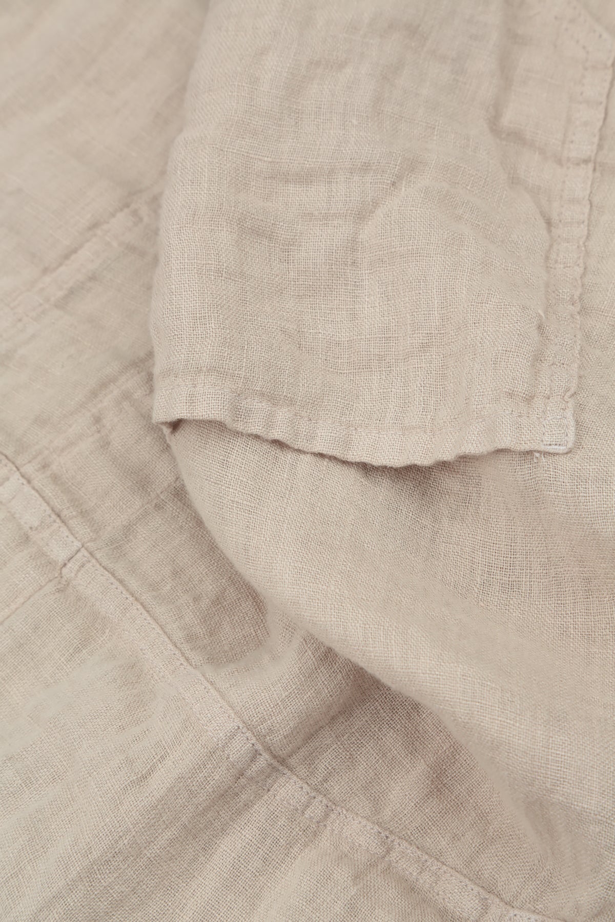 Boxy Beige Gauze Linen Blouse 6