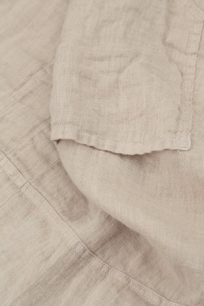 Boxy Beige Gauze Linen Blouse 6