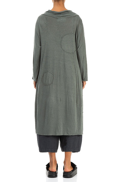 Boxy Bubble Décor Grey Sage Linen Jersey Dress 2