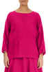 Boxy Fuchsia Gauze Linen Blouse 1