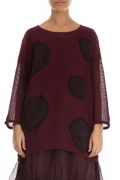Bubbles Mesh Wine Silk Tunic 1