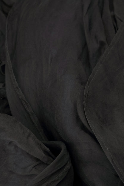Buttoned Short Black Silk Chiffon Jacket 5
