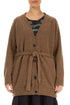 Buttoned V-Neck Caramel Wool Cardigan 1