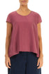 Cap Sleeves Antique Ruby Silk Cotton Blouse 1