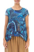 Cap Sleeves Blue Reverie Silk Cotton Blouse 1