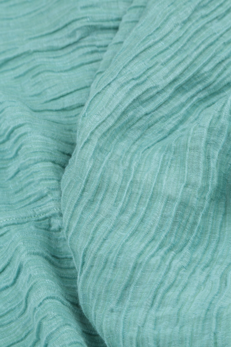 Centre Frill Crinkled Mint Silk Jacket 5