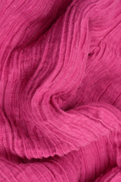 Centre Frill Crinkled Fuchsia Silk Jacket 6