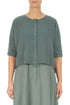Centre Placket Sage Linen Viscose Jacket 1