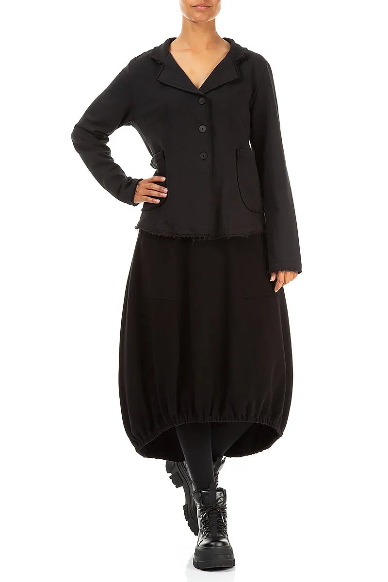 Collar Black Cotton Jacket 4