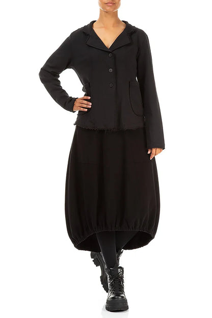 Collar Black Cotton Jacket 4