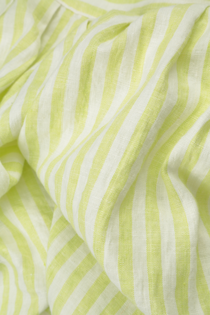 Collar Lime Striped Linen Tunic Dress 6