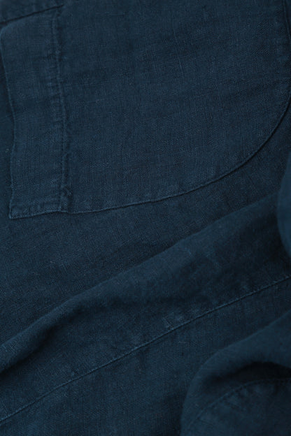 Collar Navy Linen Jacket 5