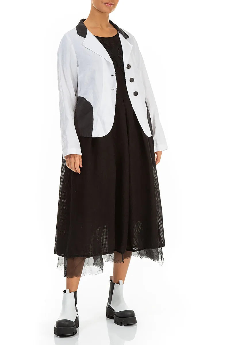Contrast Detail White Linen Jacket 6