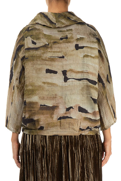 Cowl Neck Crinkled Terra Silk Blouse 2