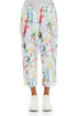 Cropped Colour Splash Linen Trousers 1