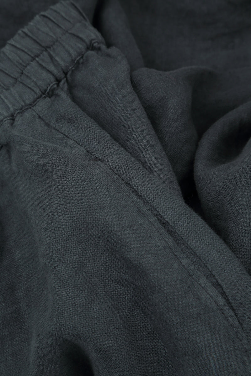 Cropped Graphite Linen Trousers 5