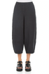 Cropped Loose Graphite Linen Trousers 1
