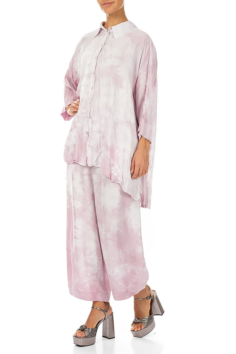 Loose Liquid Lilac Pure Silk Trousers 4