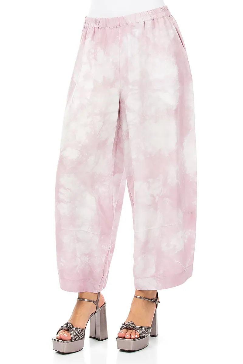 Loose Liquid Lilac Pure Silk Trousers 3