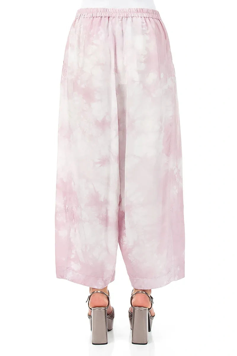 Loose Liquid Lilac Pure Silk Trousers 2