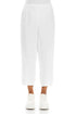 Cropped White Linen Trousers 1
