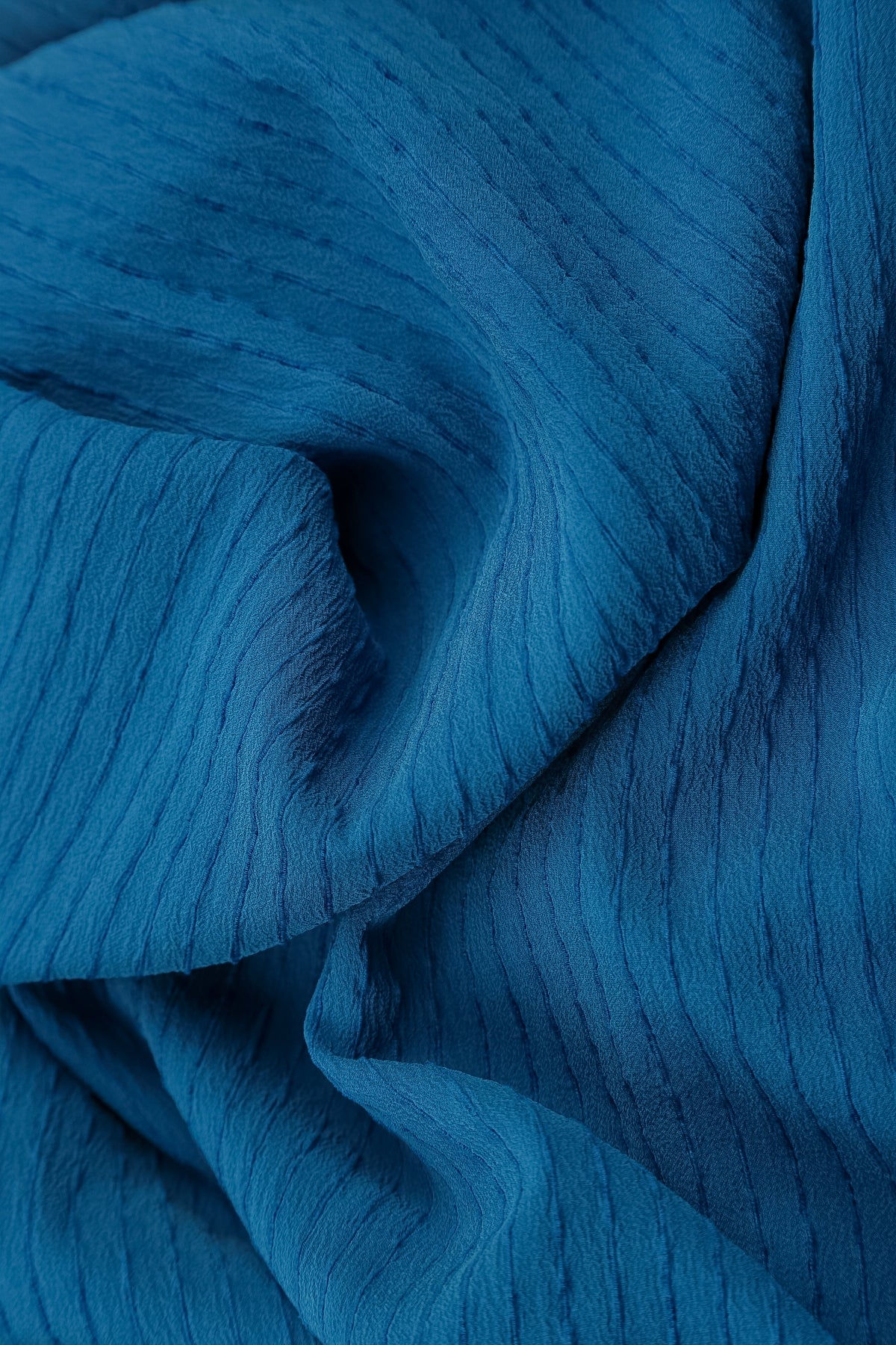 Deep Slit Cobalt Blue Striped Silk Jacket 6