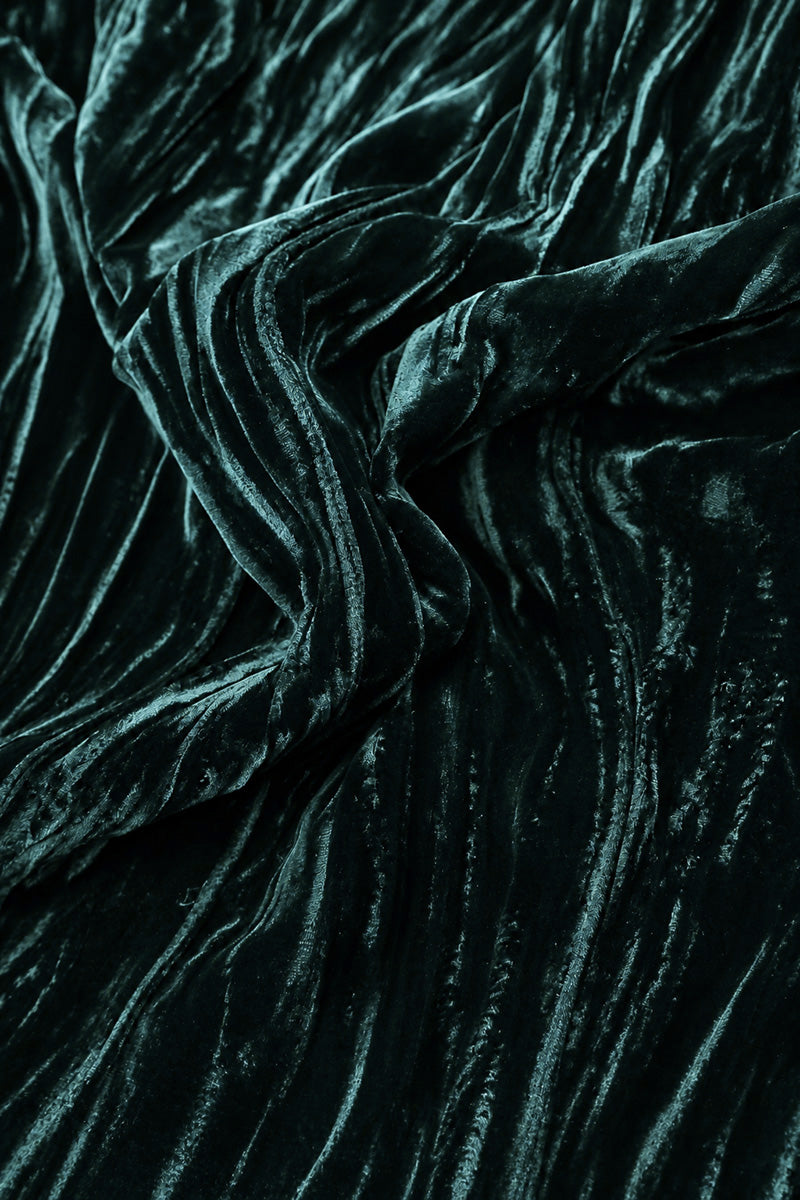Écharpe en Velours de Soie froissé Turquoise profond