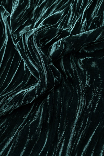 Écharpe en Velours de Soie froissé Turquoise profond