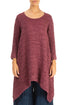 Dropped Edge Antique Ruby Crinkled Silk Tunic 1
