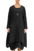 Dropped Edge Crinkled Black Silk Jacket 1