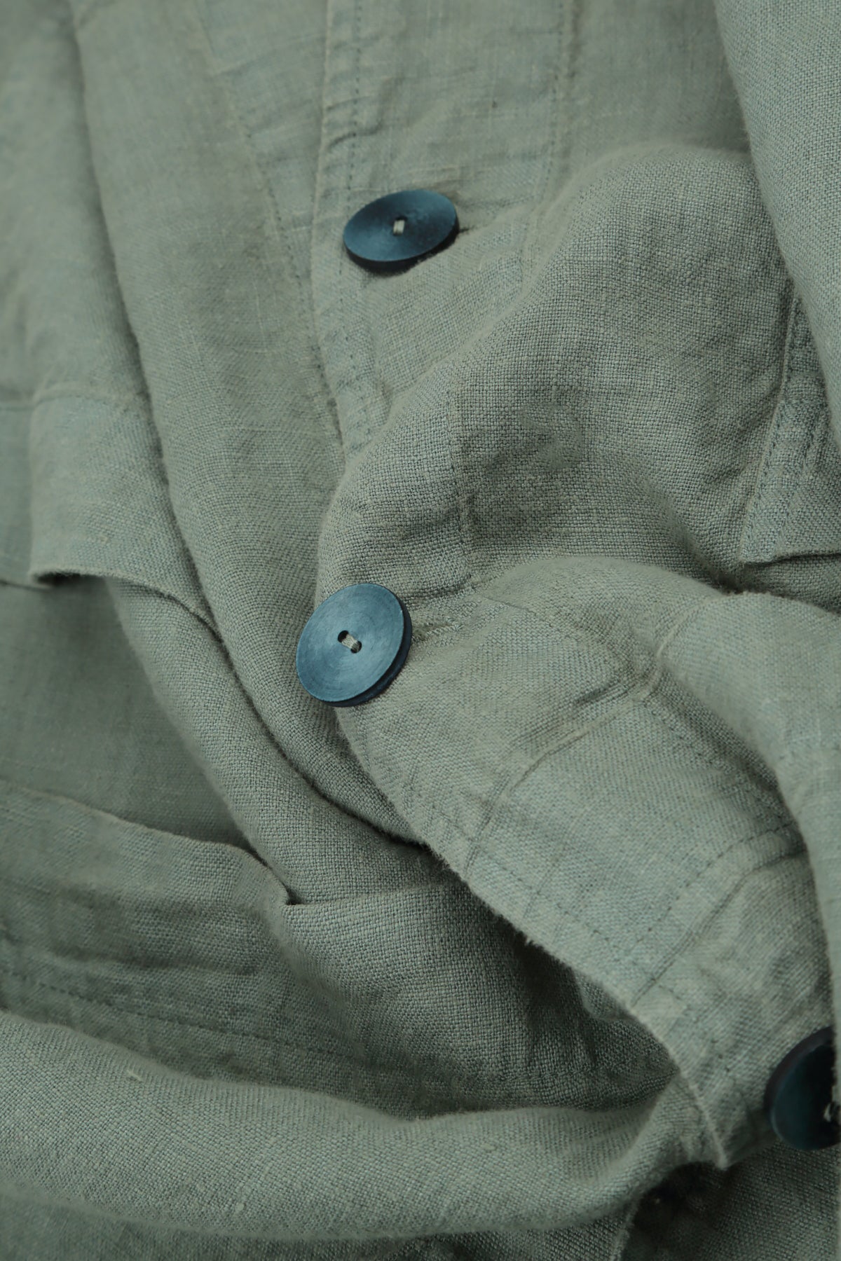 Buttoned Sage Linen Jacket 5