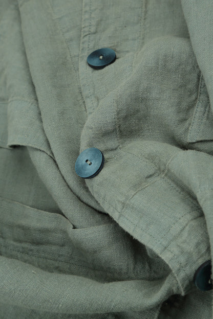 Buttoned Sage Linen Jacket 5