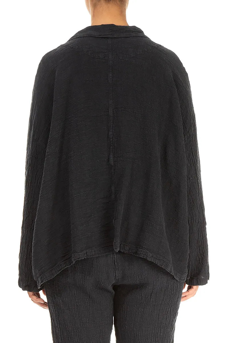 Flap Pocket Graphite Linen Viscose Jacket 2